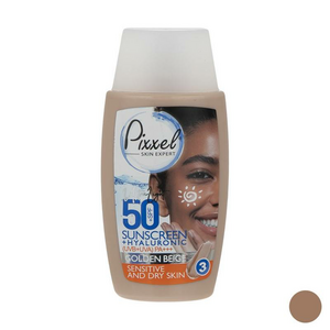 کرم ضد آفتاب پوست خشک و حساس SPF50 پیکسل رنگ بژ طلایی