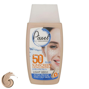 کرم ضد آفتاب پوست چرب و جوشدار SPF50 پیکسل رنگ بژ روشن