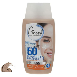 کرم ضد آفتاب پوست خشک و حساس SPF50 پیکسل رنگ بژ روشن