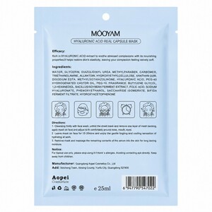 ماسک ورقه ای صورت     MÔOYAM مدل     Hyaluronic Acid Real