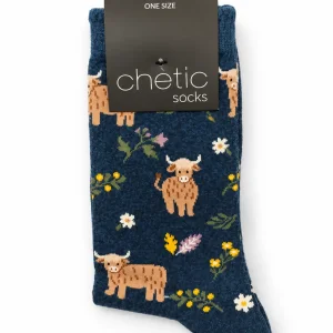 جوراب ساقدار زنانه چتیک طرح گاو اسکاتلندی