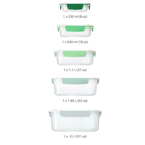ظرف نگهدارنده جوزف جوزف مدل JOSEPH JOSEPH Nest Green  بسته 5 عددی