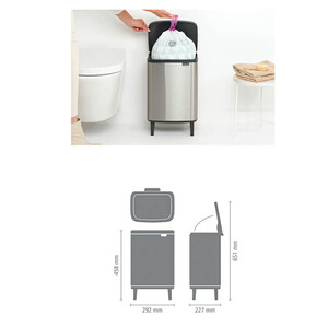 ابعاد سطل زباله 12 لیتر Brabantia Waste Bin