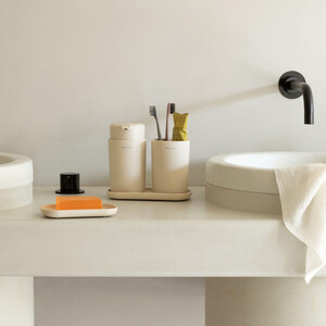 جا مایع و مسواکی لوکس BRABANTIA Bathroom رنگ بژ