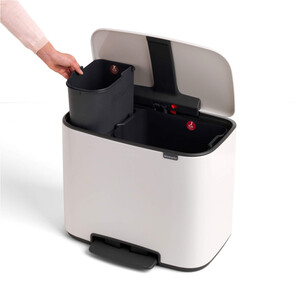 سطل زباله دو قلو مخزن دار سفید BRABANTIA Pedal Bin