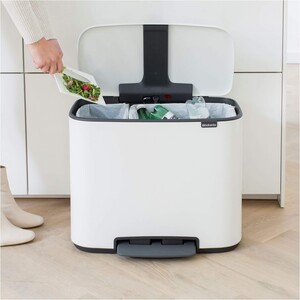 سطل زباله دو قلو لوکس BRABANTIA Pedal Bin سفید
