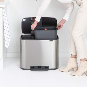 سطل زباله لاکچری مخزن دار استیل مات BRABANTIA Pedal Bin