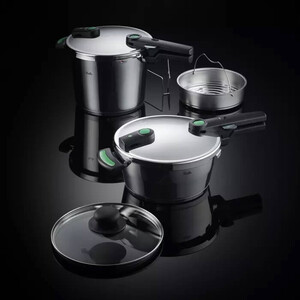 Fissler Vitaquick Green Snelkookset met Extra Glasdeksel en Inzet, 3,5L + 6L – 1