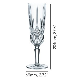 ابعاد لیوان ناخمن مدل Nachtmann Noblesse Flute بسته 4 عددی