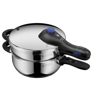 زودپز دو قلو دبلیو ام اف مدل WMF PERFECT Plus گنجایش 3 و 4.5 لیتر به همراه بخارپز