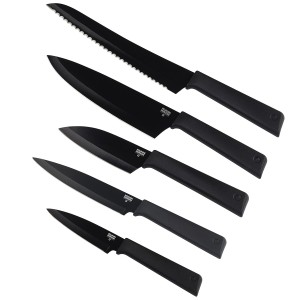 سرویس چاقو 6 پارچه کن ریکن مدل Kuhn Rikon Colori Black