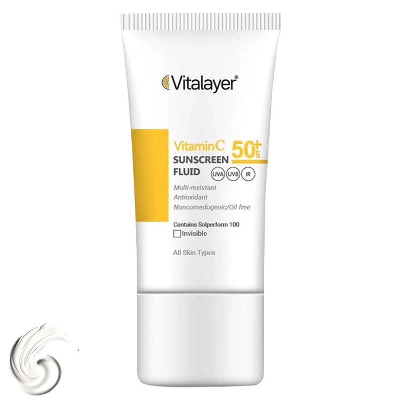 فلوئید ضد آفتاب ویتامین سی ویتالیر SPF50 بی رنگ - اصل