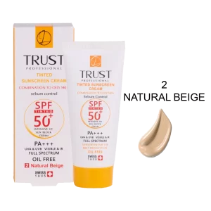 کرم ضد آفتاب رنگی و ضد پیری بژ طبیعی  تراست - اصل