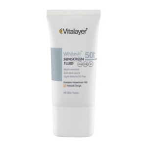 فلوئید ضدآفتاب بژ طبیعی ویتالیر مدل وایت ویت SPF 50 - اصل