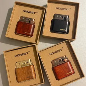 فندک بنزینی اتوماتیک HONEST طرح چوب