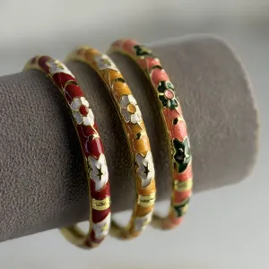 دستبند میناکاری گل پنج‌پر