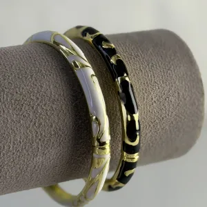 دستبند میناکاری سیاه و سفید