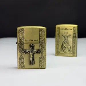 فندک بنزینی طرح زیپو مدل مسیح مصلوب