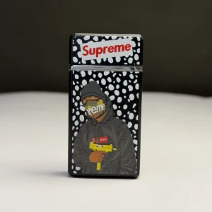 فندک دو شعله گازی و اتمی طرح Supreme برجسته