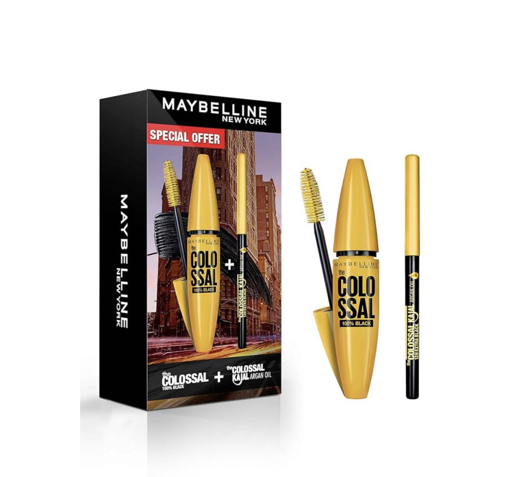 پک مداد چشم و ریمل میبلین مدل کلوسال (Maybelline Colossal Mascara & Eyeliner Set)