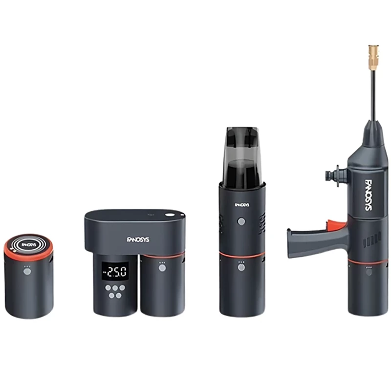 ست پمپ باد، جارو و کارواش شارژی خودرو فانوسیس FANOSYS مدل Smart Kit