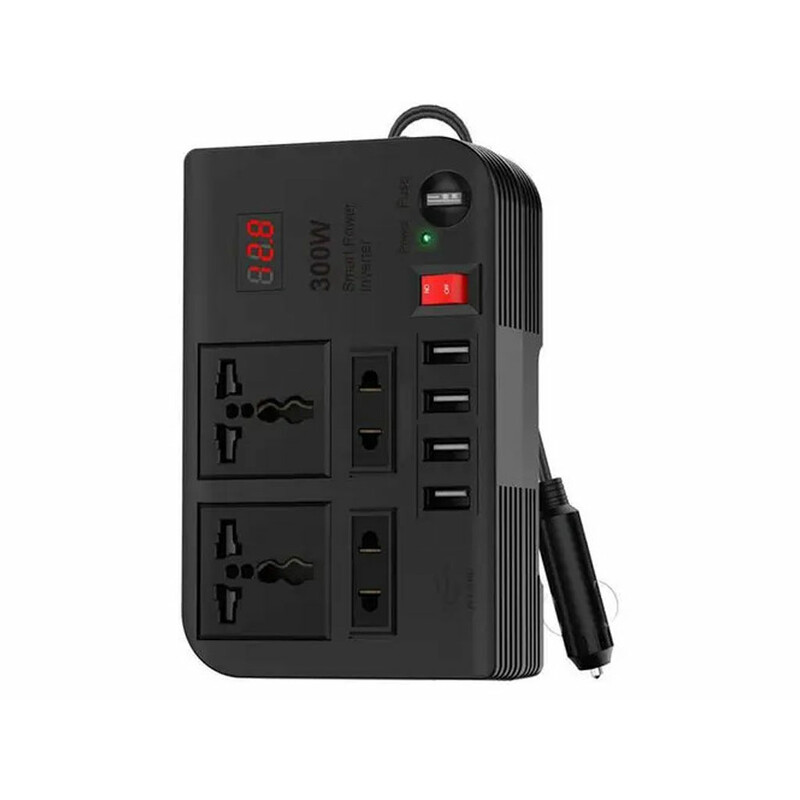 اینورتر و شارژر فندکی فست شارژ ماشین 300 وات گرین GNSPOW300W