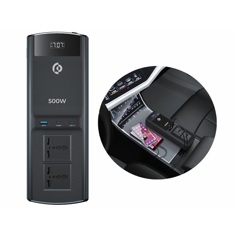 اینورتر خودرو برق  500 وات و پاوربانک پاورولوژی Powerology Universal Multi-Port Car Inverter PCCSR008