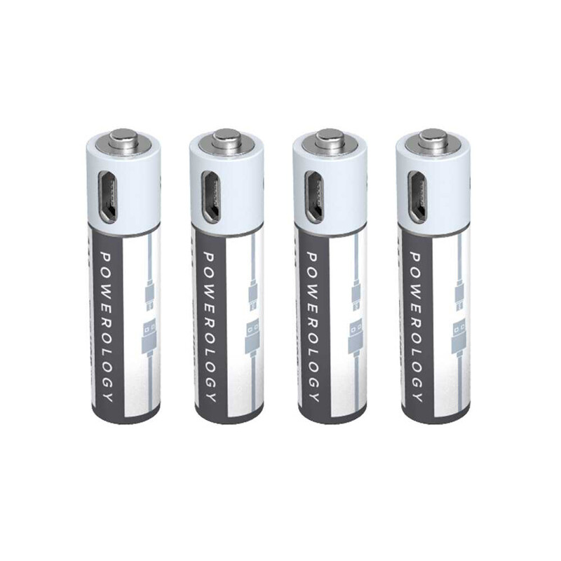 باتری قابل شارژ AAA پاورولوژی Powerology AAA USB Rechargeable Battery (4pc pack)