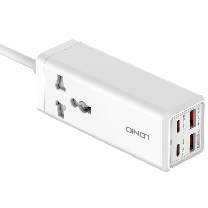 چند راهی برق یک سوکت و چهار پورت با توان 65 وات الدنیو LDNIO SC1418 Mini Smart Power Socket Plug Desktop