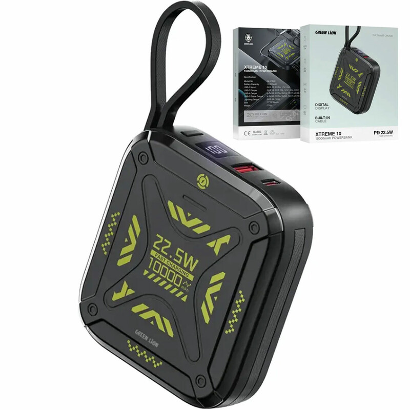 پاور بانک 10000 گرین لاین Green Lion مدل GL-PBX6 توان 22.5 وات