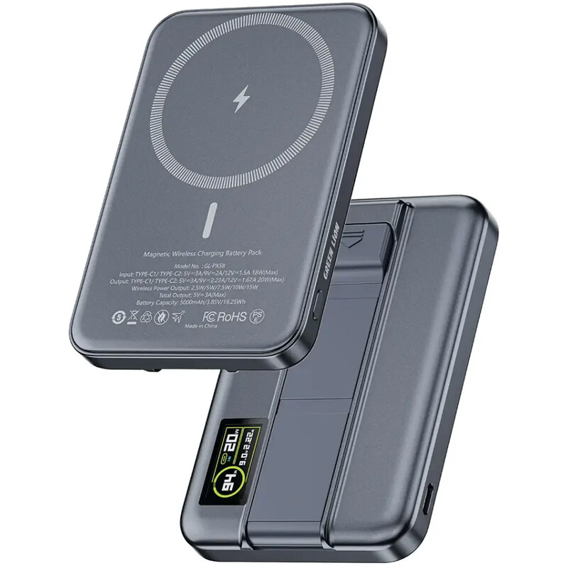 پاور بانک 5000 وایرلس گرین لاین Green Lion مدل GL-PX58 توان 15 وات