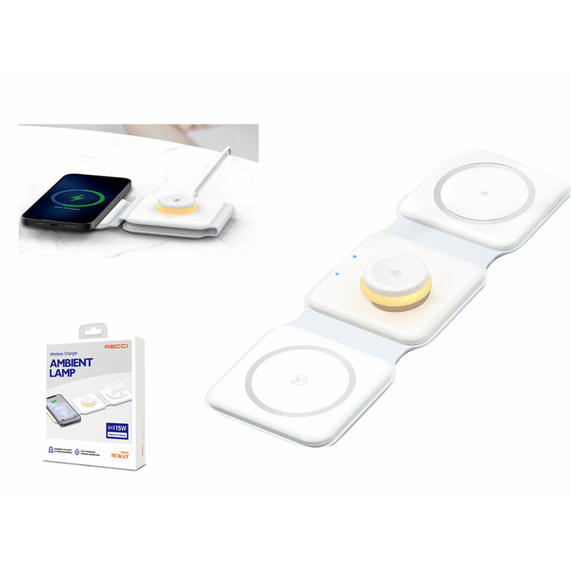 شارژ بی سیم چند کاره رسی Recci Wireless Charger Ambient Lamp RCW-27