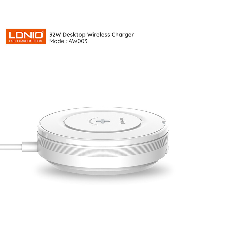 شارژر وایرلس فست شارژ رومیزی 5 کاره 32 وات الدنیو LDNIO AW003 Desktop Wireless Charger 32W