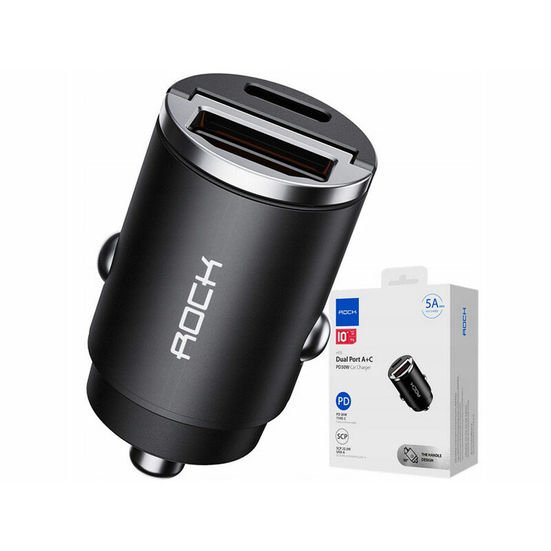 شارژر فندکی فست شارژ ماشین تایپ سی 30 وات راک h15