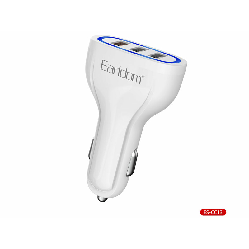 شارژر فندکی سه پورت یو اس بی 3.1 آمپر ارلدام ES-CC13
