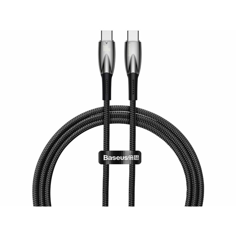 کابل  سوپر فست شارژ دو سر تایپ سی 100 وات یک متری بیسوس Baseus Glimmer Type-C To Type-C Fast Charging Data Cable CADH000701
