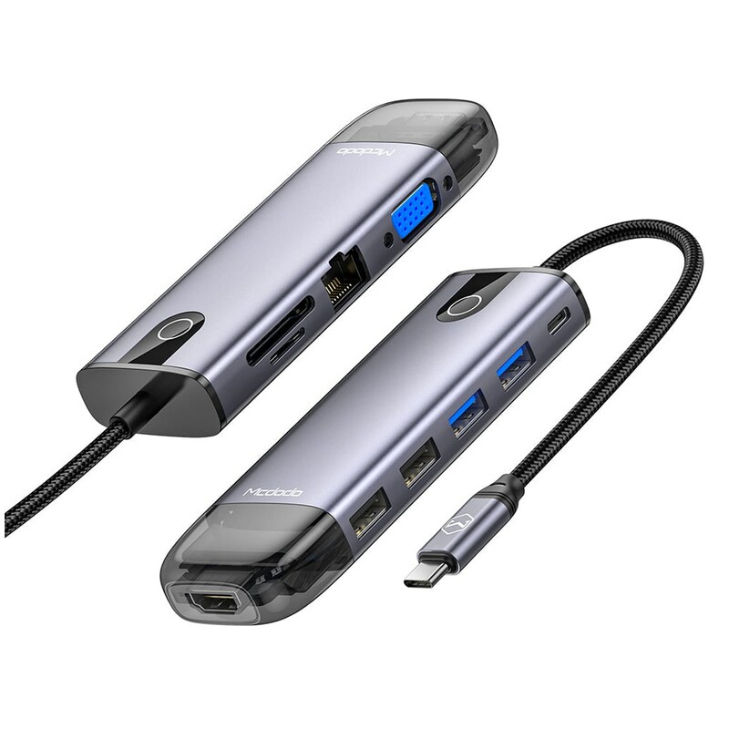 هاب تایپ‌سی 10 پورت مک‌دودو Mcdodo Type-C 10 in 1 Portable HUB HU-7420