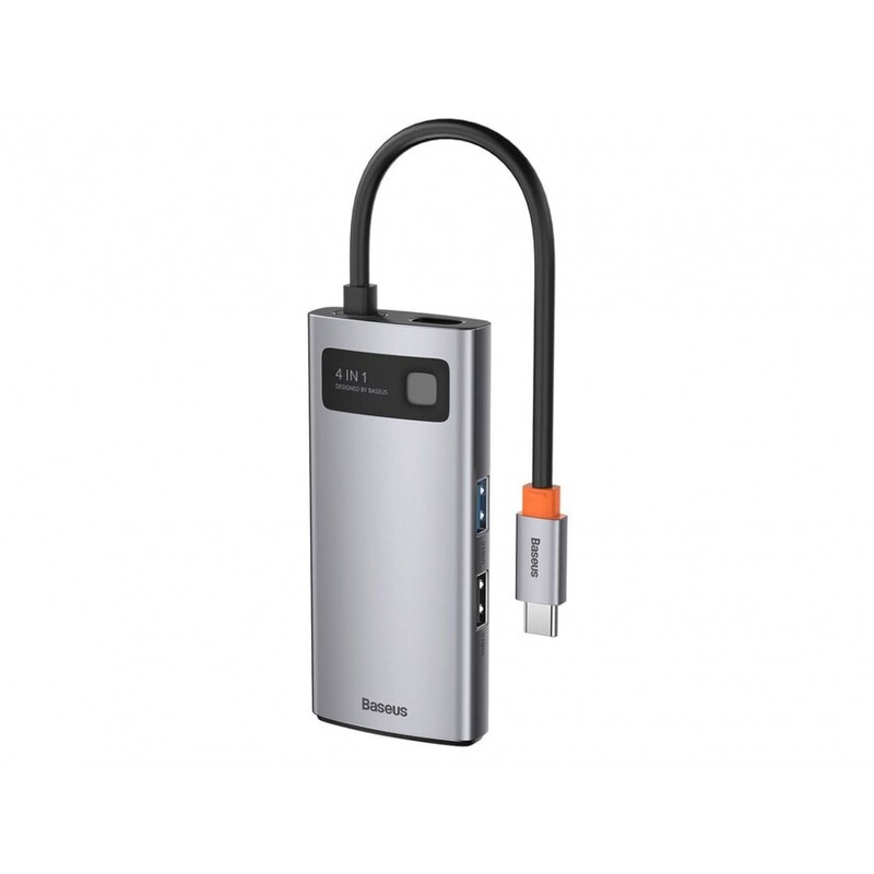 هاب 4 پورت بیسوس Baseus Metal Gleam 4 in 1 Multifunctional Type-C HUB 100W CAHUB-CY0G
