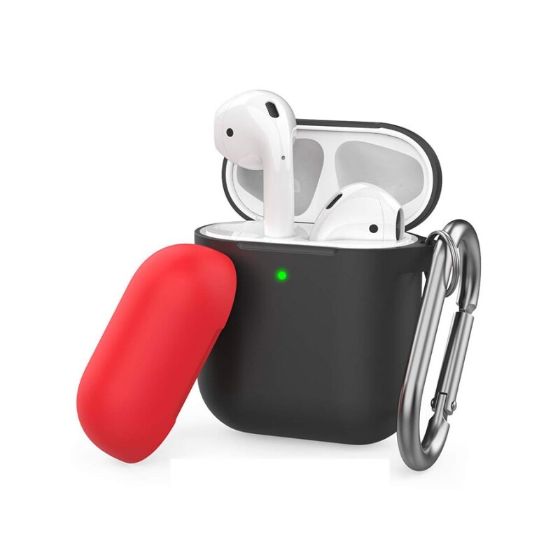 کاور سیلیکونی دو درب قلاب دار ایرپاد 1 و 2 آها استیل AHAStyle PT46 Case Airpods 1/2