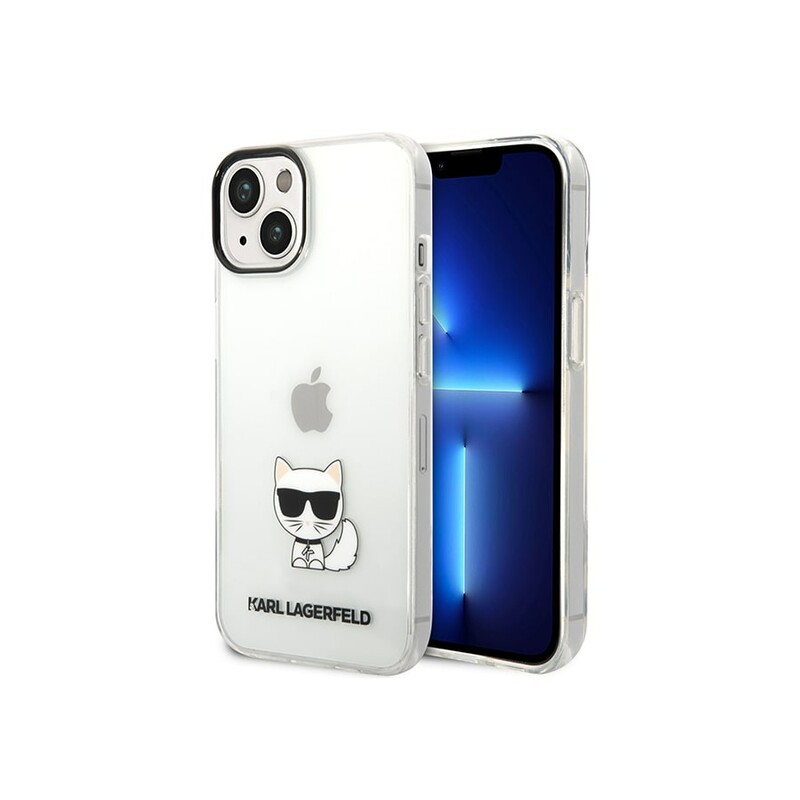 قاب محافظ شیشه ای آیفون 14 پلاس طرح گربه کارل CG Mobile iphone 14 Plus Karl Cat Case