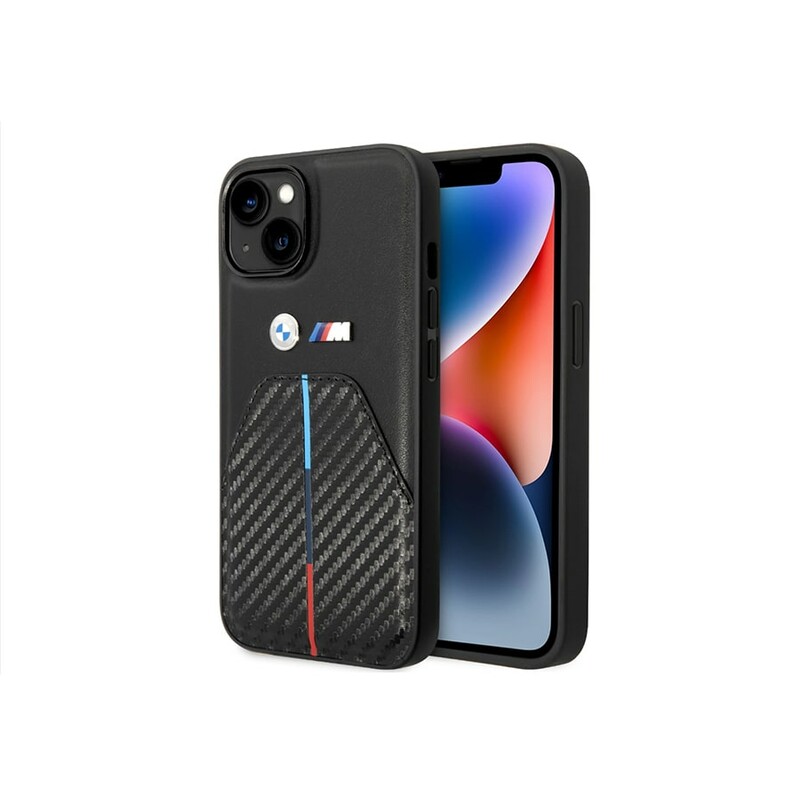 قاب فیبر کربن و چرم آیفون 14 پلاس طرح بی ام و ام3 CG Mobile iphone 14 Plus BMW M3 Carbon Fiber & Leather Case