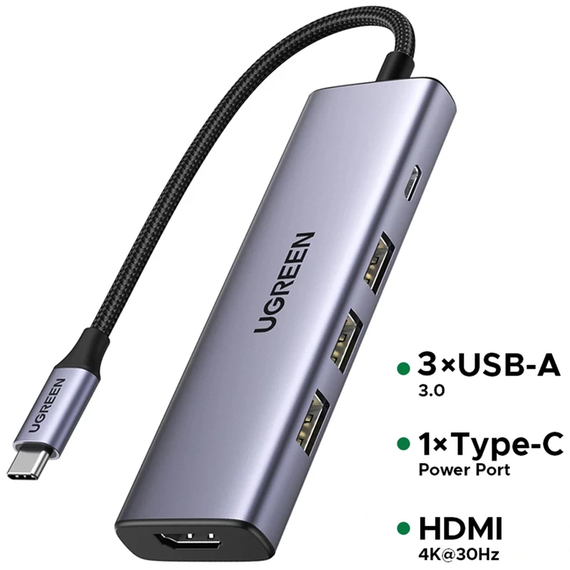 هاب تایپ سی یوگرین UGREEN مدل CM511-15596‎ با 5 پورت