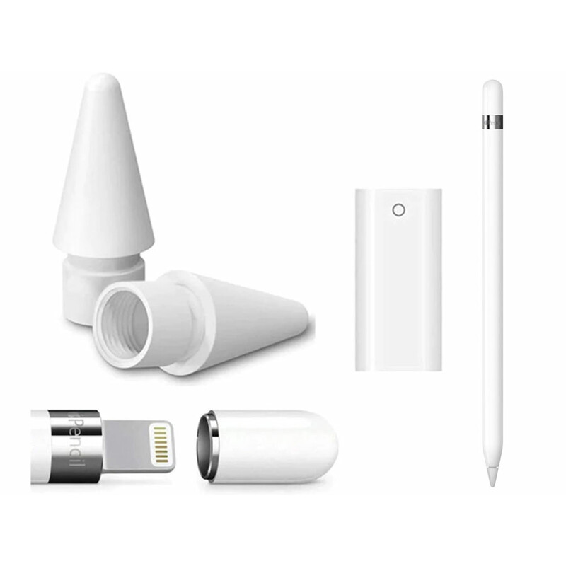 لوازم جانبی قلم لمسی اپل 1 شامل نوک، کلاهک و مبدل شارژ کوتتسی Coteetci CS7071 Pencil 1 Accessories Kit