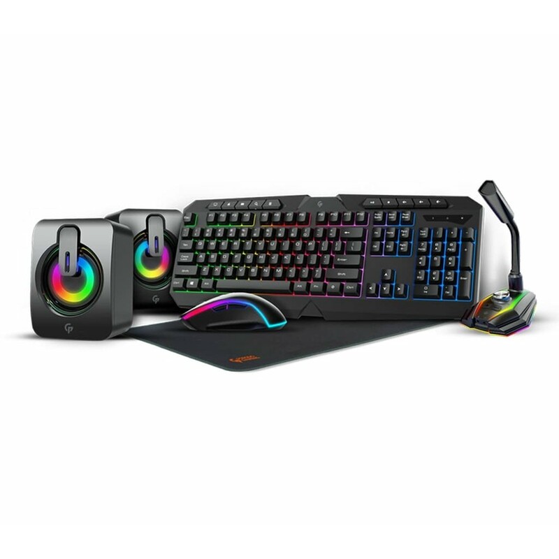 ست گیمینگ کیبورد، اسپیکر، میکروفون، ماوس، ماوس پد پرودو Porodo Gaming 5 in 1 Ultimate Gaming Kit PDX215