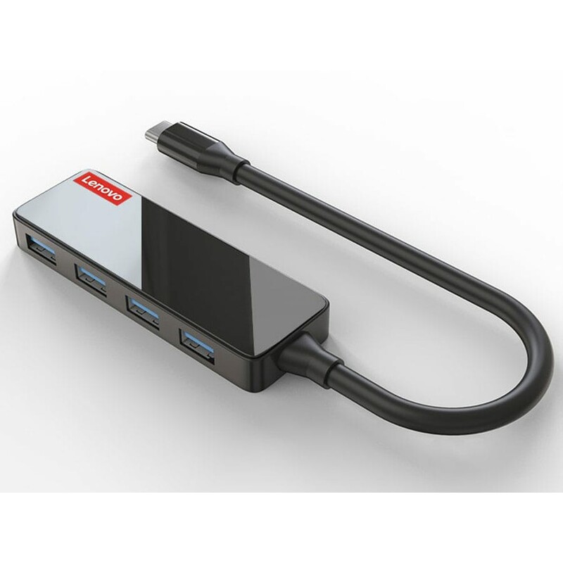 هاب تایپ‌سی با 4 پورت و کابل 15 سانتی‌متری لنوو Lenovo C602 USB-C to 4 x USB3.0 Adapter