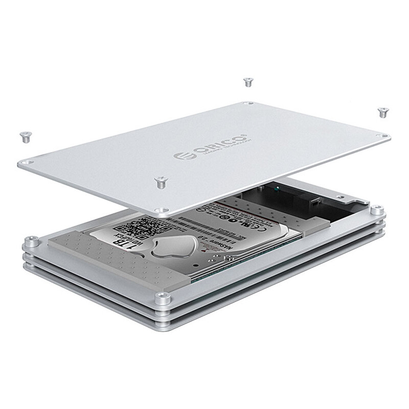 باکس هارد 2.5 اینچی فلزی اوریکو ORICO-DY252U3 2.5 inch 2 Bay USB3.0 Hollow Hard Drive Enclosure