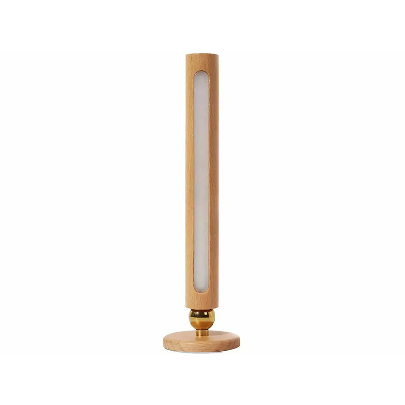 چراغ ال ای دی چوبی شارژی چندکاره 360 Degree Rotatable Wooden LED Wall Lamp