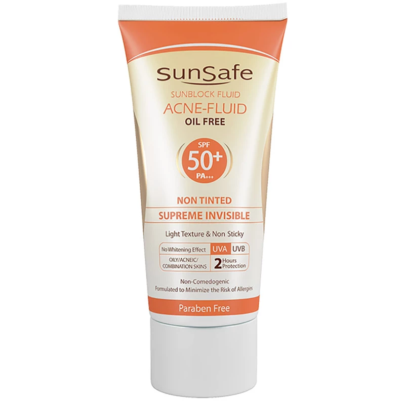 فلوئید ضد آفتاب فاقد چربی سان سیف SPF50 حجم 50 میلی‌لیتر