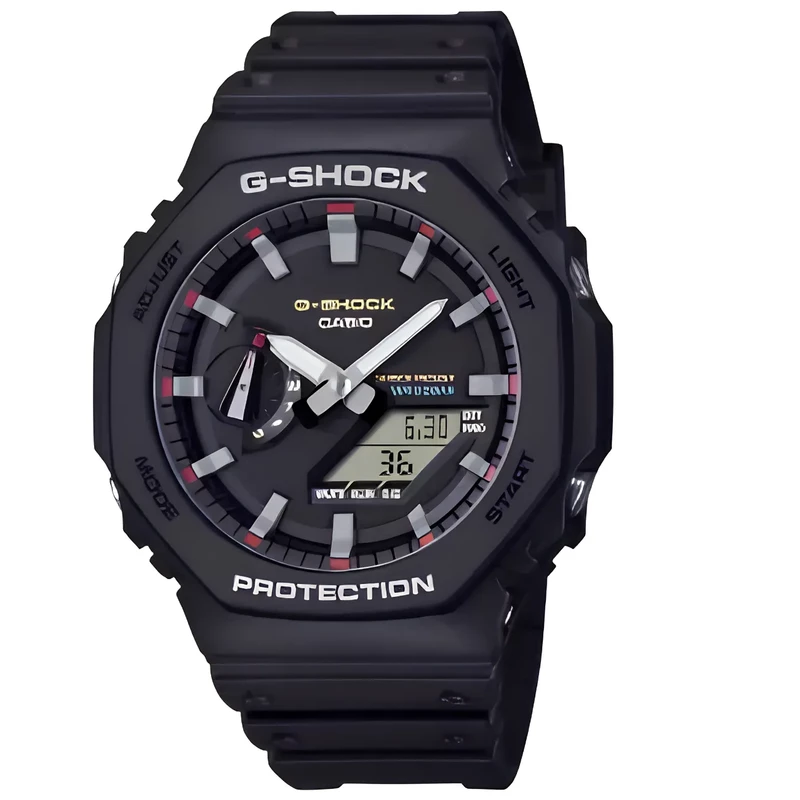 ساعت مچی مردانه کاسیو G-SHOCK مدل GA-2100RL-1ADR با قاب هشت ضلعی