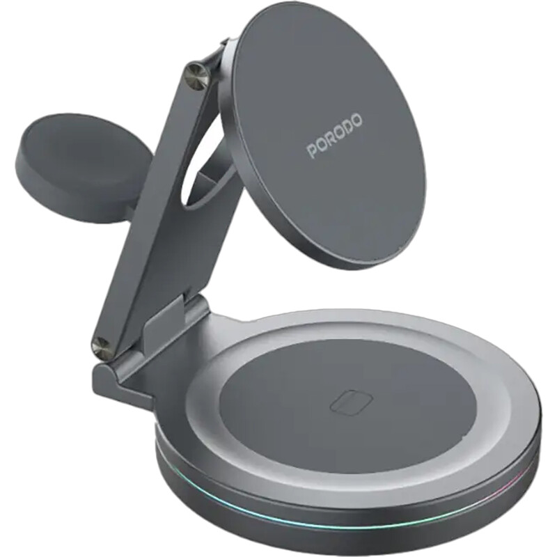 شارژر وایرلس سه کاره پورودو Porodo مدل PD-FWCH039 تاشو